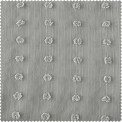 Strasbourg Dot Grey Patterned Faux Linen Sheer Curtain