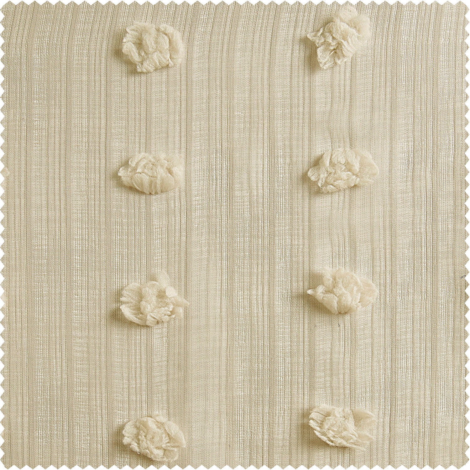 Strasbourg Dot Beige Geometric Patterned Faux Linen Swatch