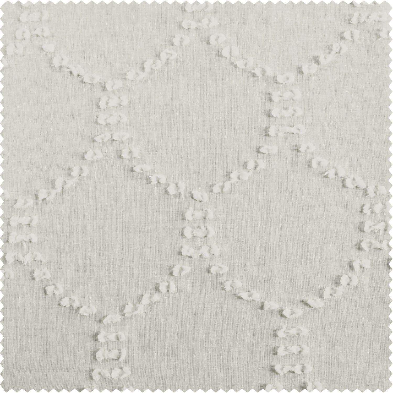 Marseille Shell Patterned Faux Linen Sheer Swatch - HalfPriceDrapes.com