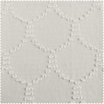 Marseille Shell Patterned Faux Linen Sheer Swatch - HalfPriceDrapes.com
