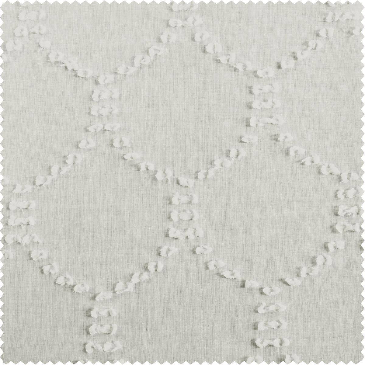 Marseille Shell Geometric Patterned Faux Linen Sheer Fabric
