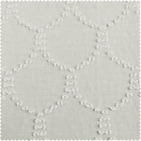 Marseille Shell Geometric Patterned Faux Linen Sheer Fabric