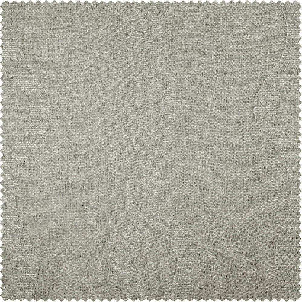 Vega White Patterned Faux Linen Sheer Swatch - HalfPriceDrapes.com