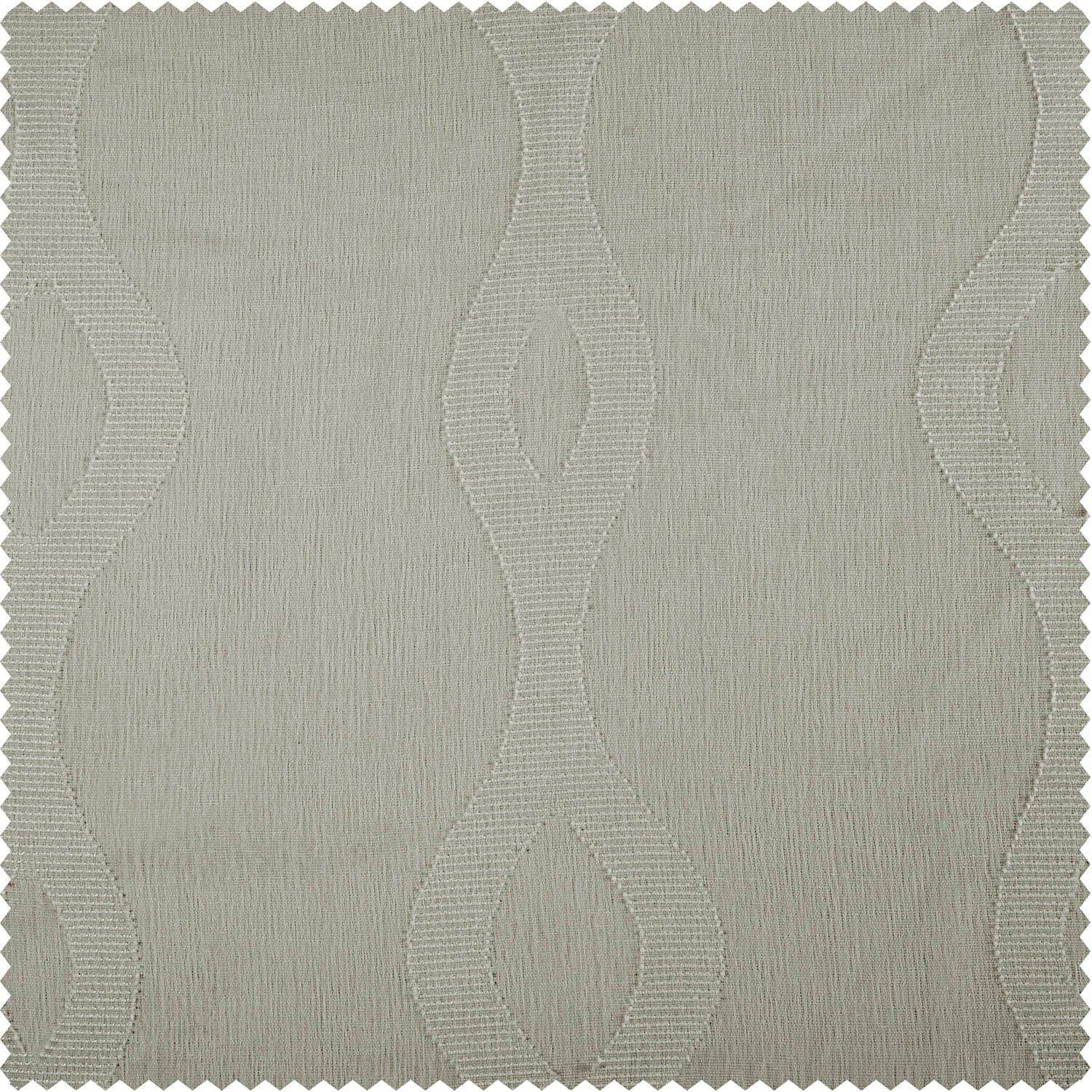 Vega White Patterned Faux Linen Sheer Swatch - HalfPriceDrapes.com