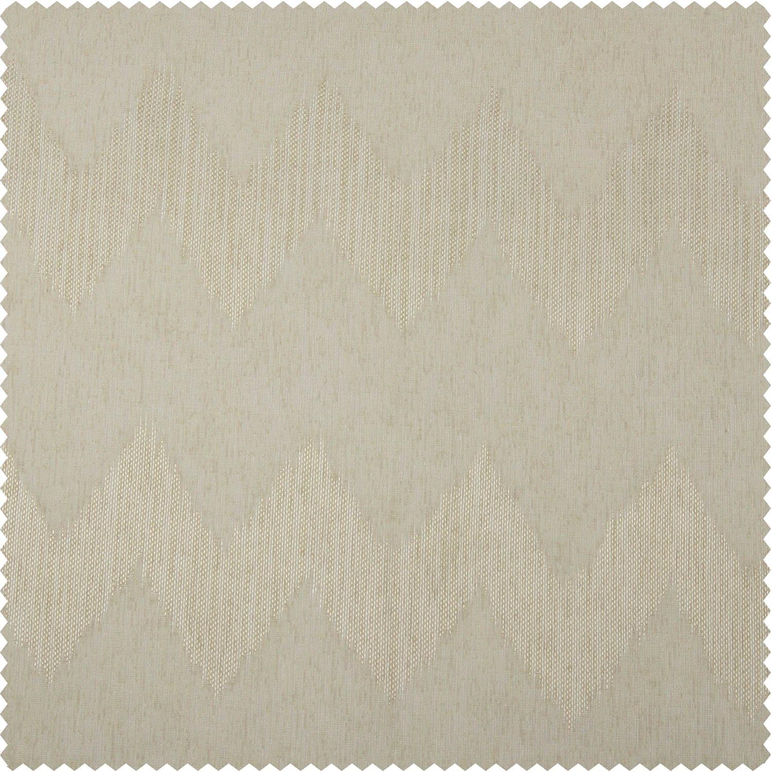 Sirius Beige Patterned Faux Linen Sheer Curtain