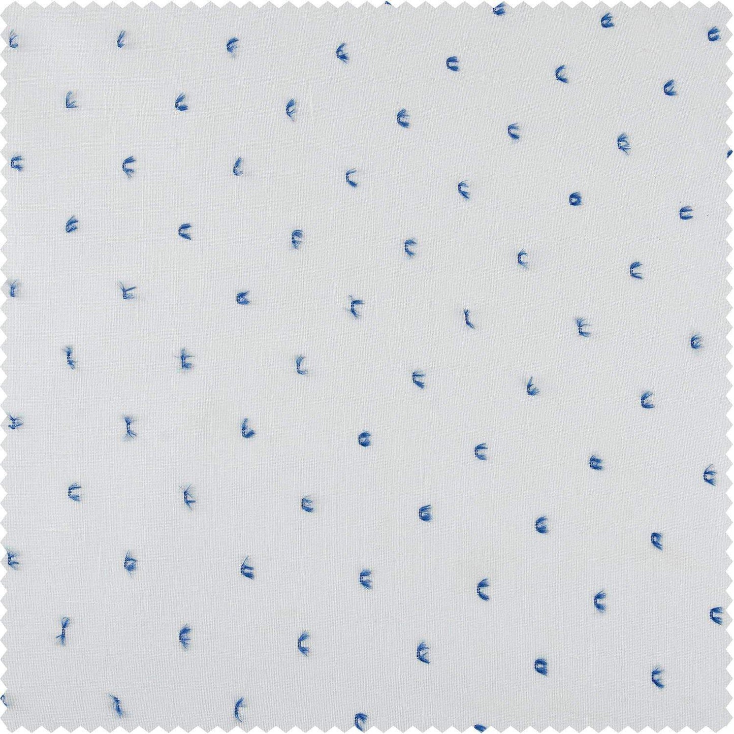 Altair Blue Patterned Faux Linen Sheer Swatch - HalfPriceDrapes.com