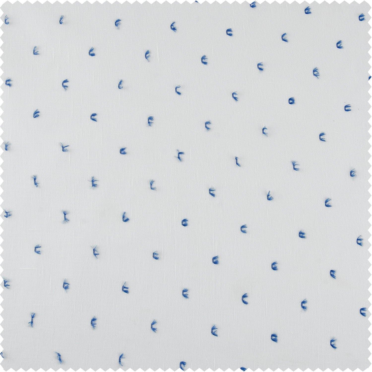 Altair Blue Patterned Faux Linen Sheer Swatch - HalfPriceDrapes.com