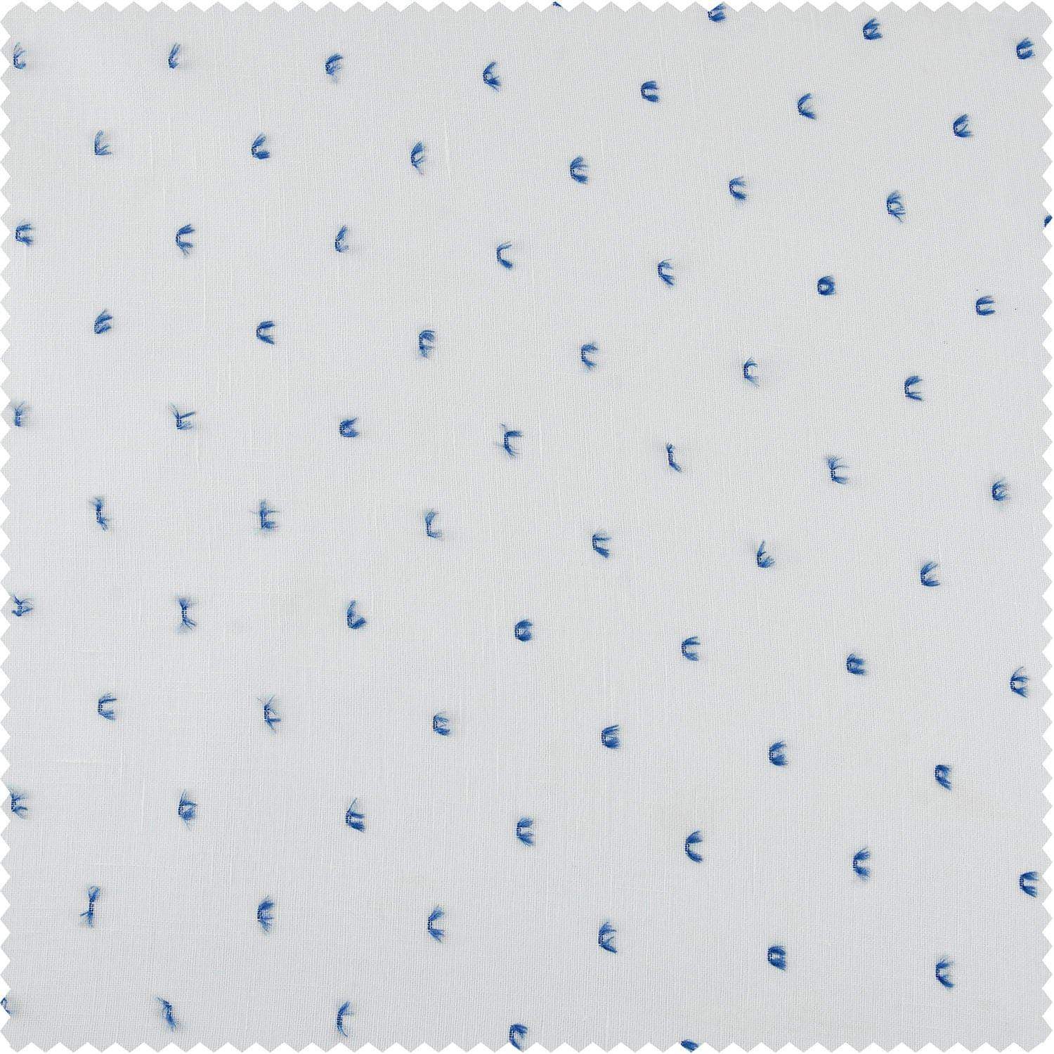 Altair Blue Patterned Faux Linen Sheer Swatch - HalfPriceDrapes.com