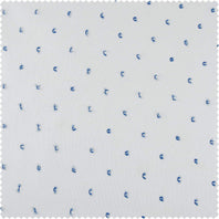 Altair Blue Patterned Faux Linen Sheer Swatch - HalfPriceDrapes.com