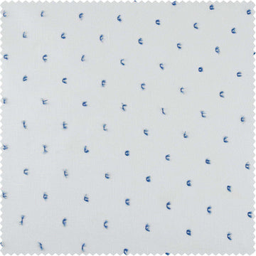 Altair Blue Patterned Faux Linen Sheer Swatch - HalfPriceDrapes.com