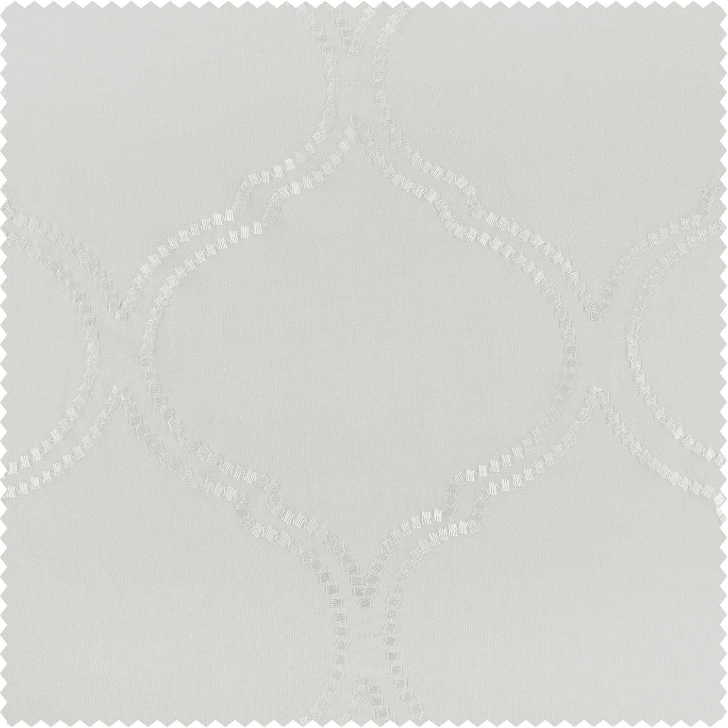 Florentina White Embroidered Polyester Swatch - HalfPriceDrapes.com