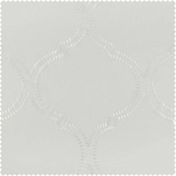 Florentina White Embroidered Polyester Swatch - HalfPriceDrapes.com