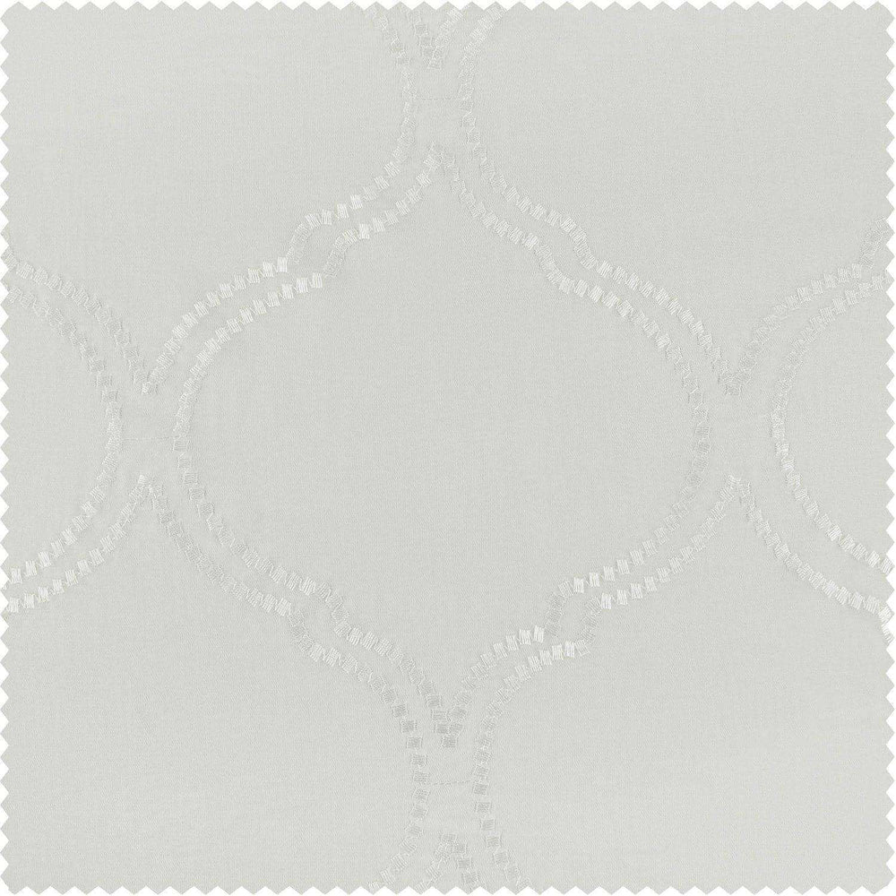 Florentina White Geometric Sheer Custom Curtain