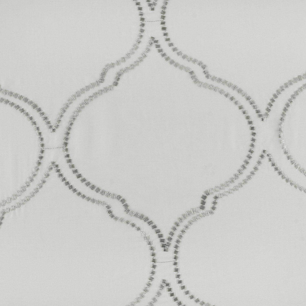 Florentina Silver Embroidered Polyester Swatch - HalfPriceDrapes.com