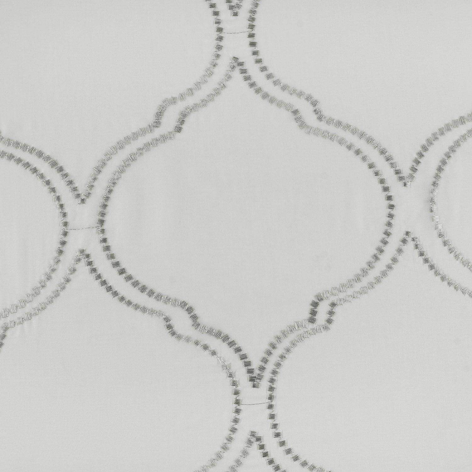 Florentina Silver Embroidered Polyester Swatch - HalfPriceDrapes.com