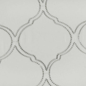 Florentina Silver Embroidered Polyester Swatch - HalfPriceDrapes.com