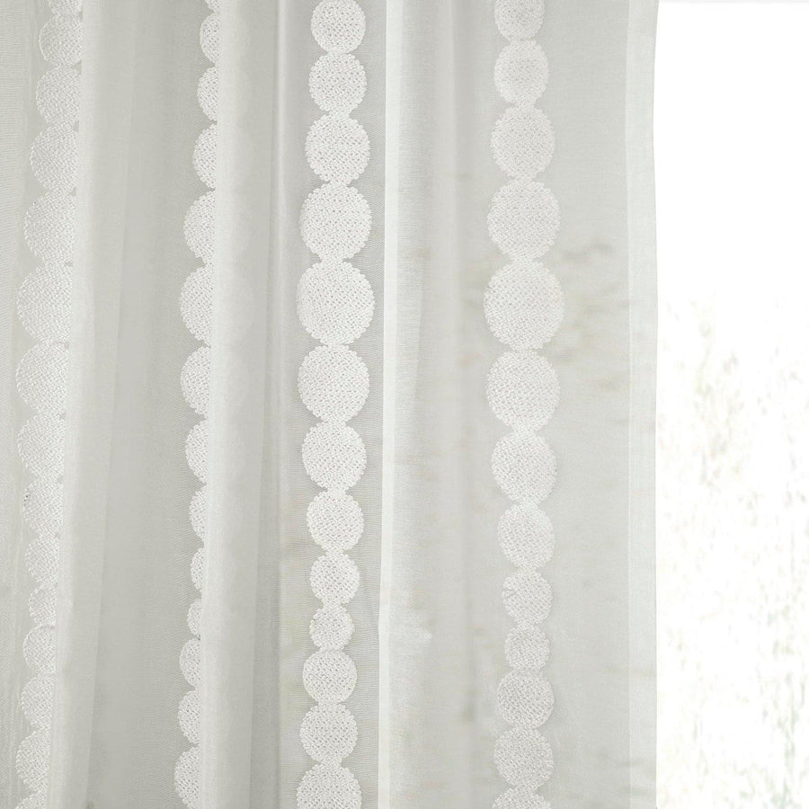 Cleopatra Cream Embroidered Sheer Curtain - HalfPriceDrapes.com