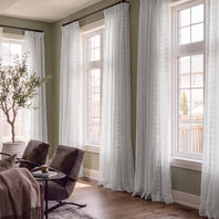 Cleopatra Cream Striped Sheer Custom Curtain