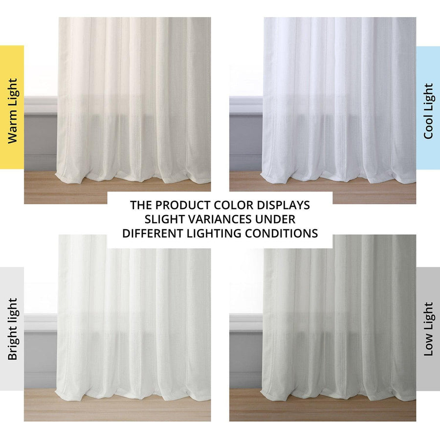 Aruba Cream Striped Linen Sheer Curtain