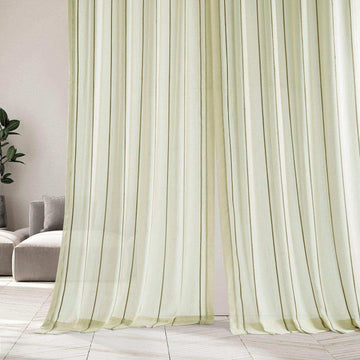 Aruba Gold Striped Linen Sheer Custom Curtain - HalfPriceDrapes.com