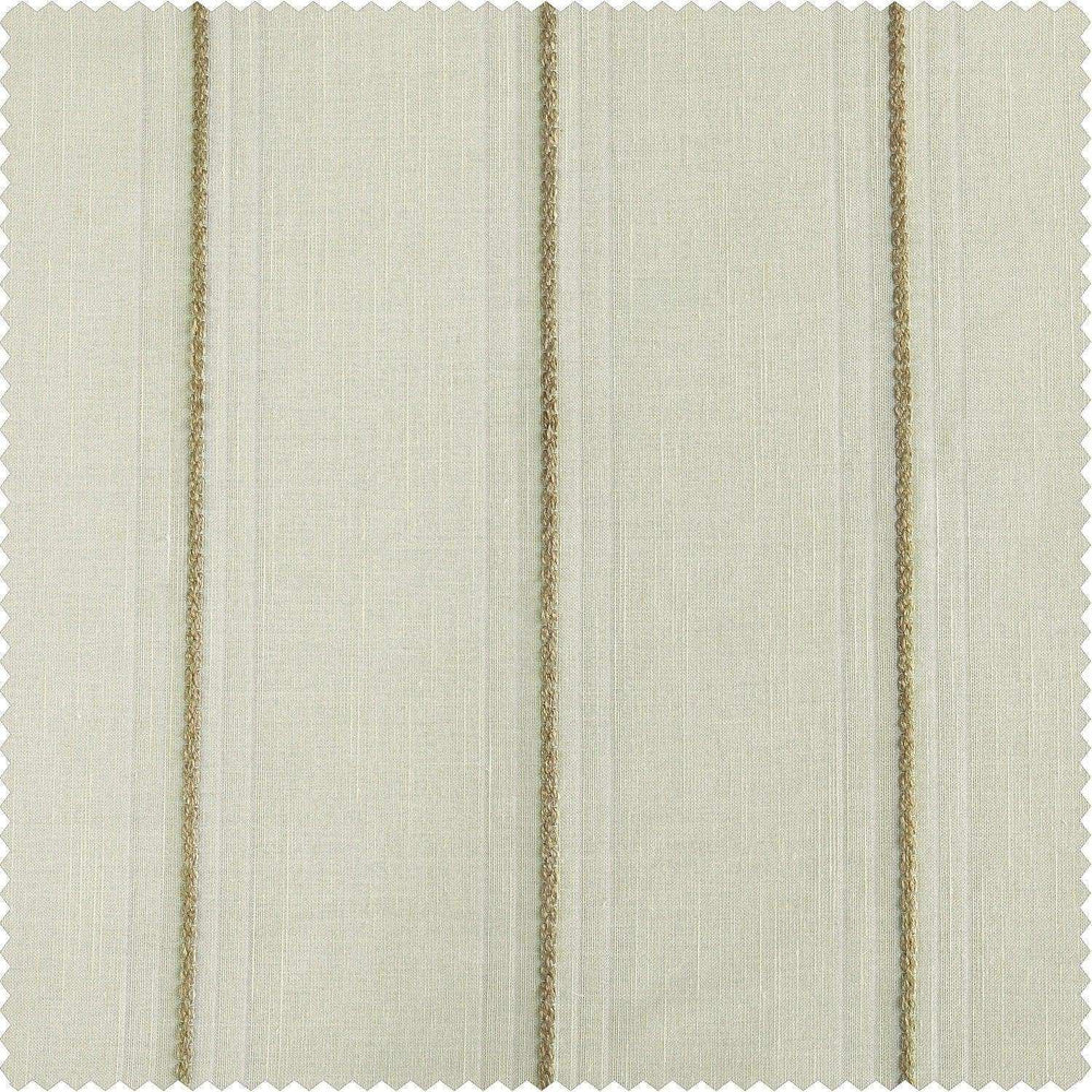 Aruba Gold Striped Linen Sheer Custom Curtain - HalfPriceDrapes.com