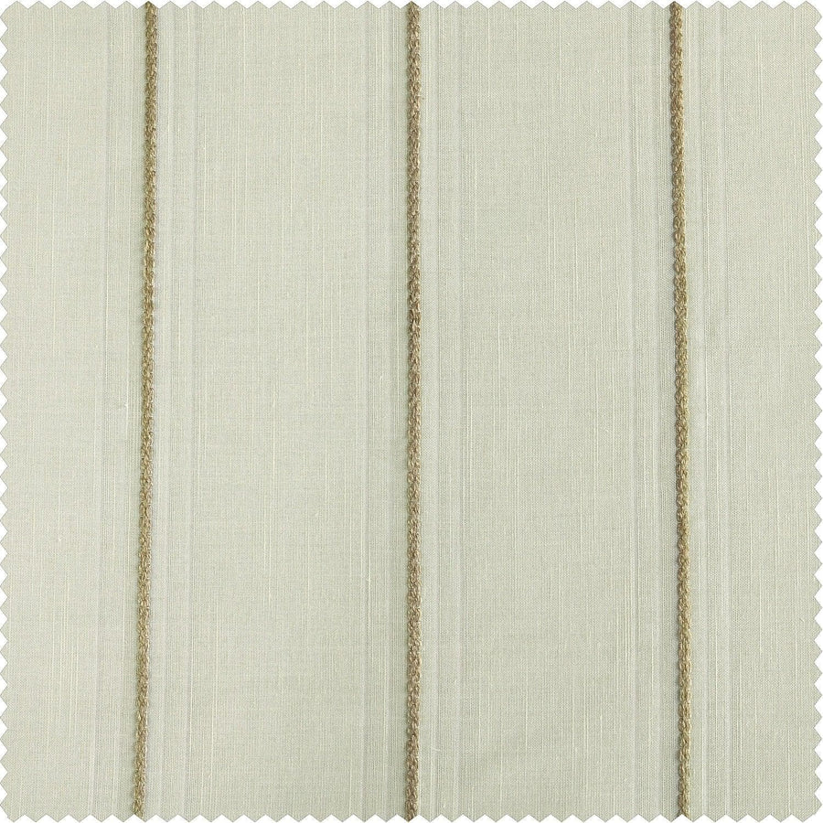 Aruba Gold Striped Linen Sheer Custom Curtain - HalfPriceDrapes.com