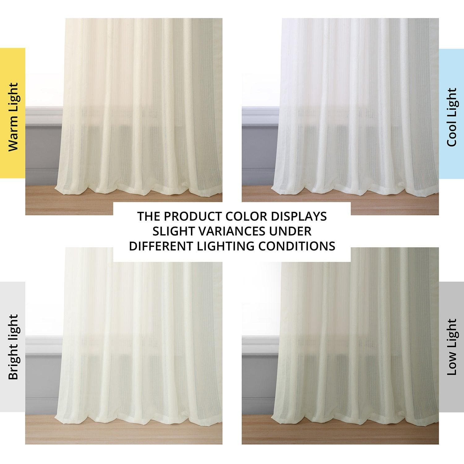 Antigua Cream Striped Linen Sheer Curtain - HalfPriceDrapes.com