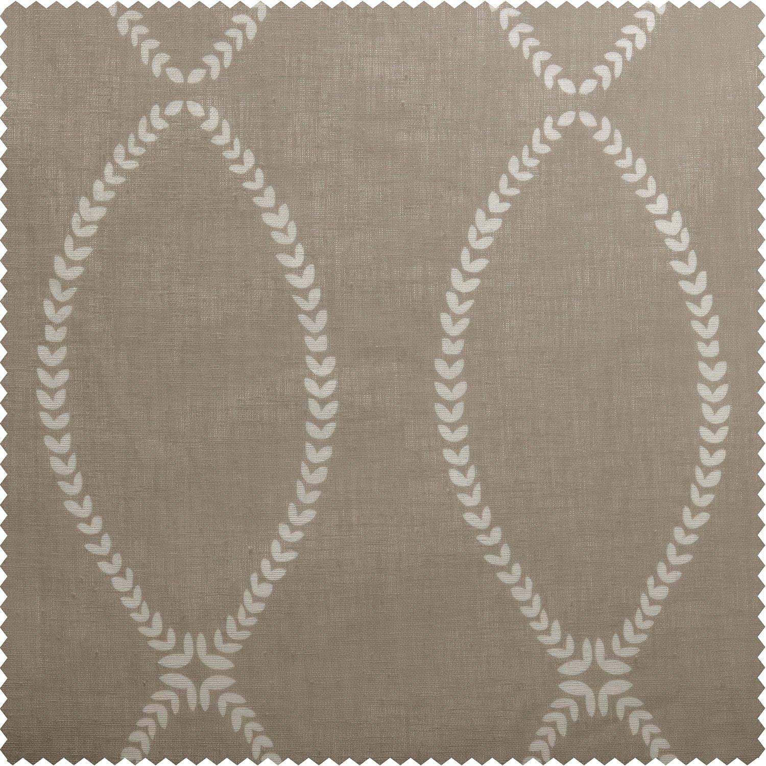 Grecian Taupe Printed Sheer Custom Curtain