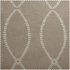 Grecian Taupe Printed Sheer Custom Curtain