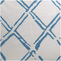 Normandy Blue Printed Polyester Swatch - HalfPriceDrapes.com