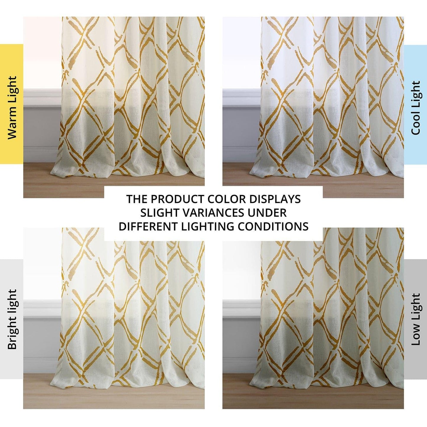 Normandy Gold Printed Sheer Curtain - HalfPriceDrapes.com