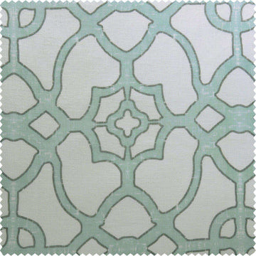 SeaGlass Blue Printed Sheer Custom Curtain - HalfPriceDrapes.com