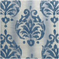 Fresco Blue Printed Polyester Swatch - HalfPriceDrapes.com