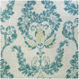 Terrace Teal Damask Printed Sheer Curtain
