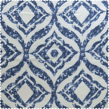 Plaza Blue Printed Polyester Swatch - HalfPriceDrapes.com