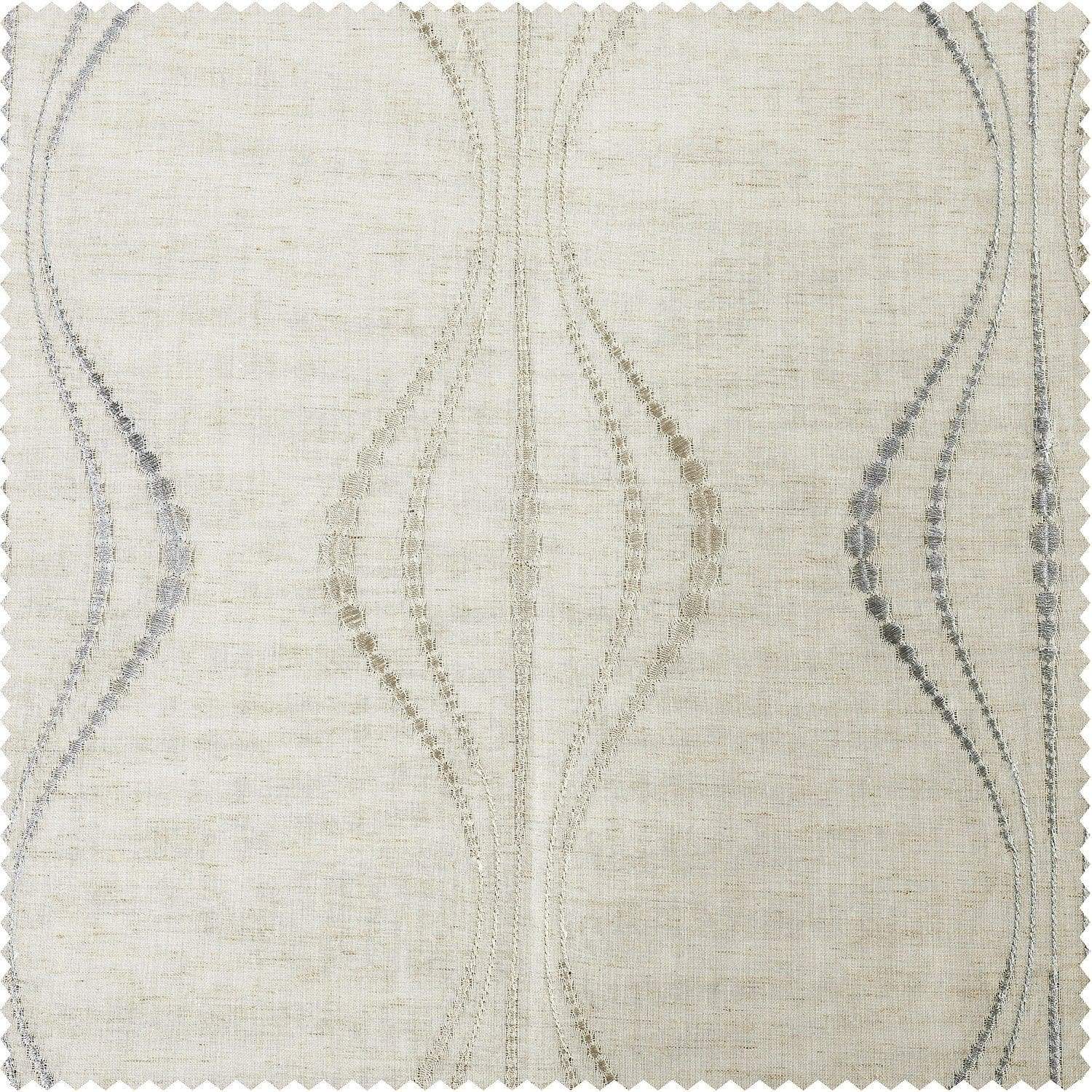 Suez Natural Patterned Faux Linen Swatch - HalfPriceDrapes.com