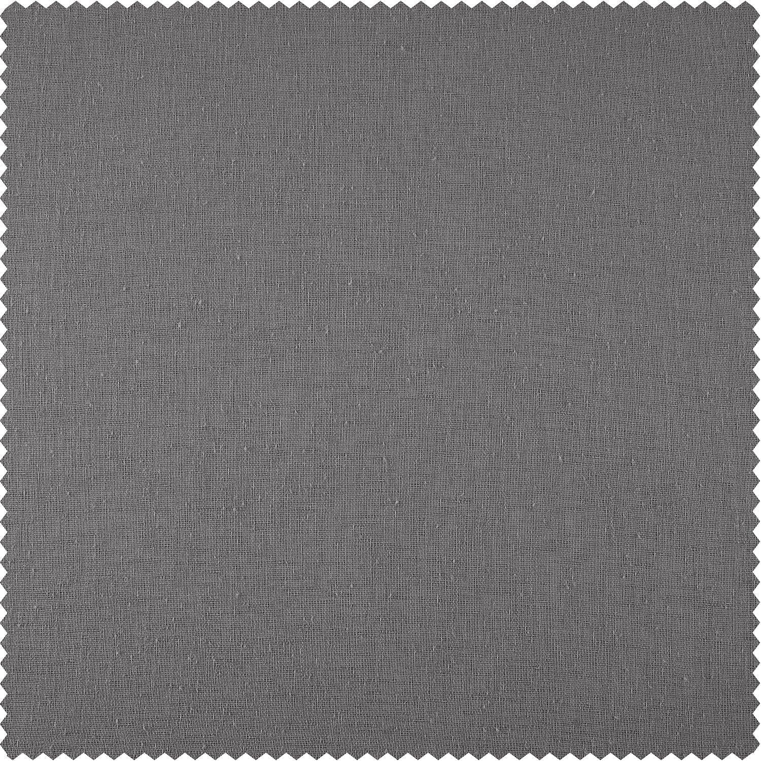 Nimbo Grey Solid Linen Sheer Curtain Pair (2 Panels)