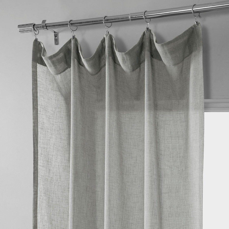 Alto Grey Solid Linen Sheer Curtain Pair (2 Panels) - HalfPriceDrapes.com