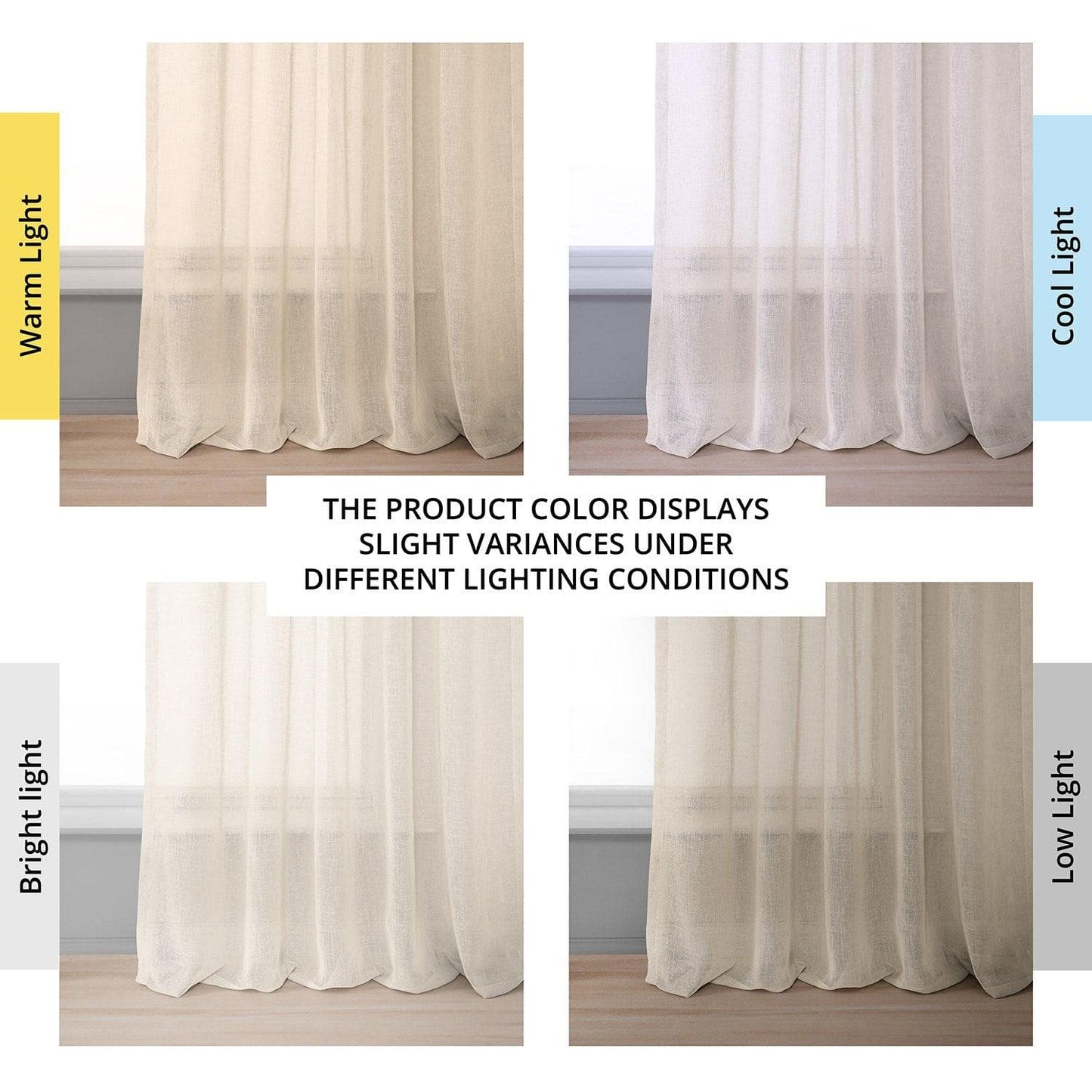 Cotton Seed Textured Faux Linen Sheer Curtain - HalfPriceDrapes.com