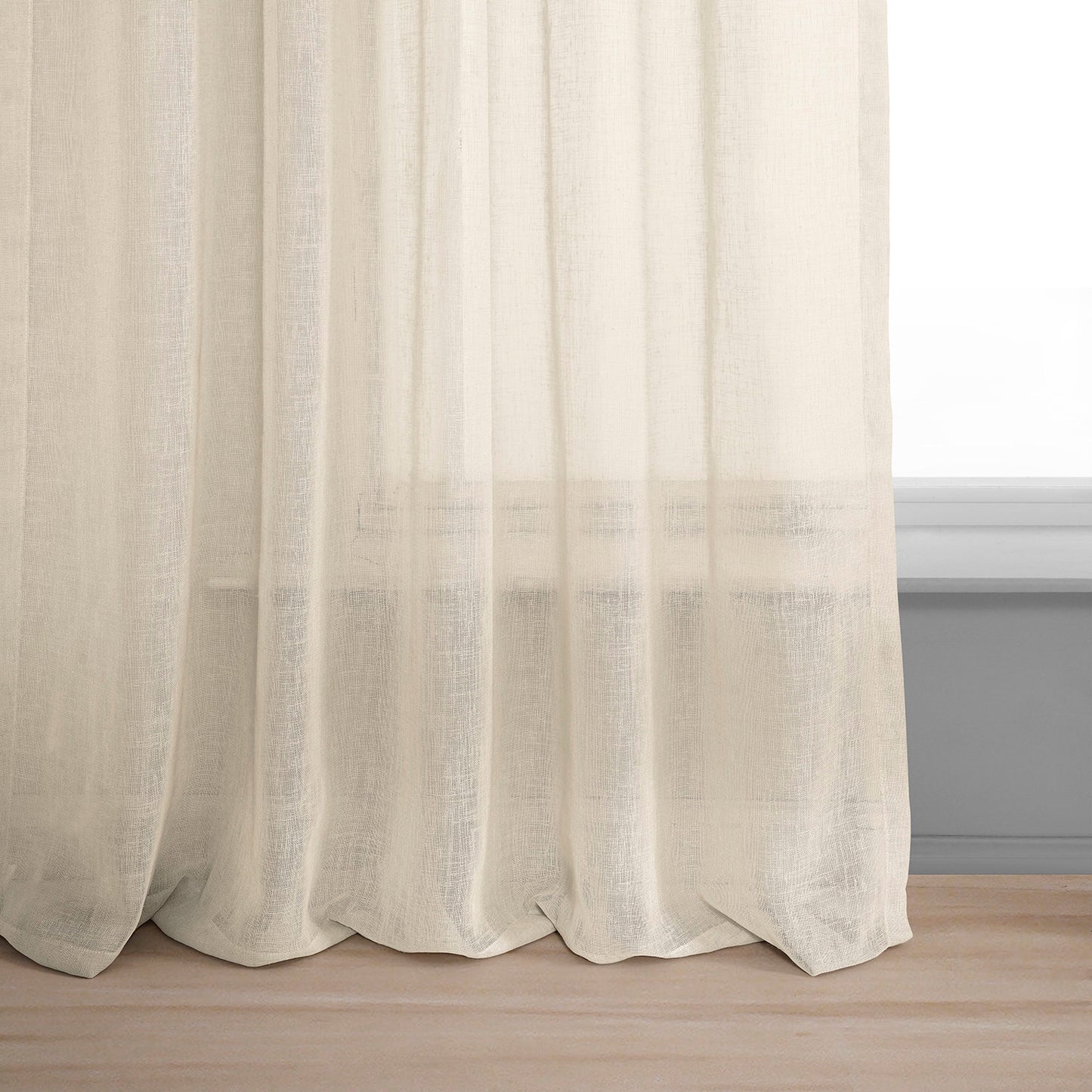 Cotton Seed Textured Faux Linen Sheer Custom Curtain
