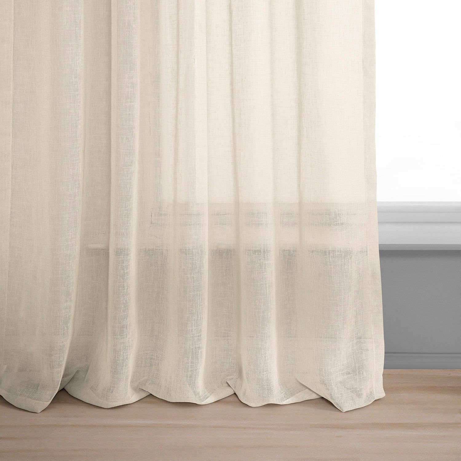 Cotton Seed Textured Faux Linen Sheer Custom Curtain