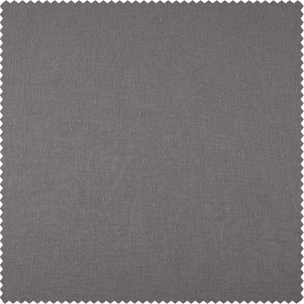 Gravel Grey Textured Faux Linen Sheer Custom Curtain - HalfPriceDrapes.com