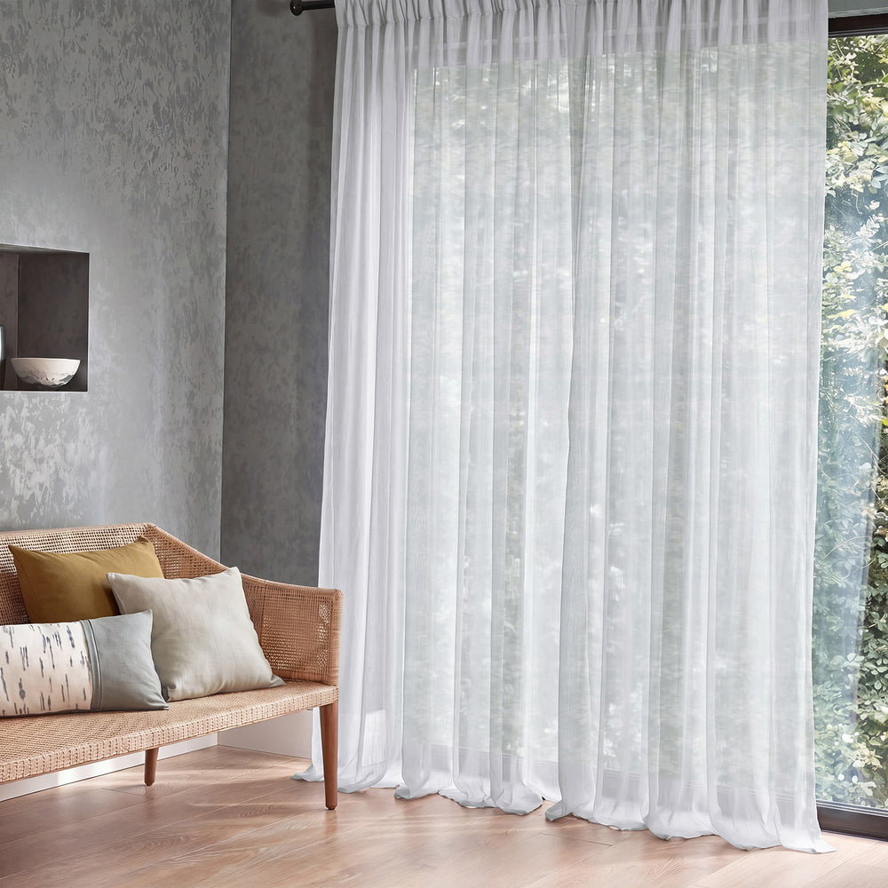 Solid White Voile Sheer Curtain Pair (2 Panels)