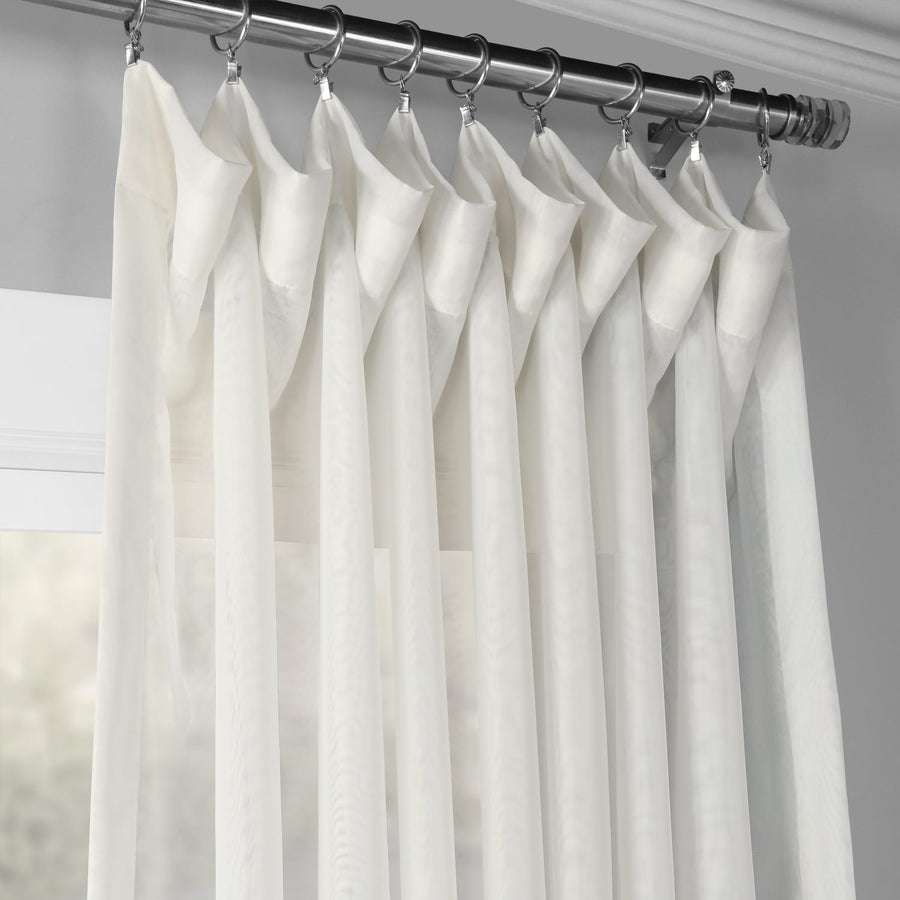 Double Layered Off White Sheer Custom Curtain