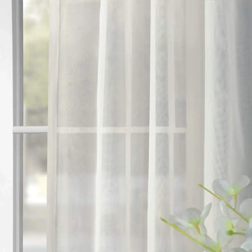Double Layered Off White Sheer Custom Curtain
