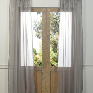 Grey Sheer Curtain Pair (2 Panels)