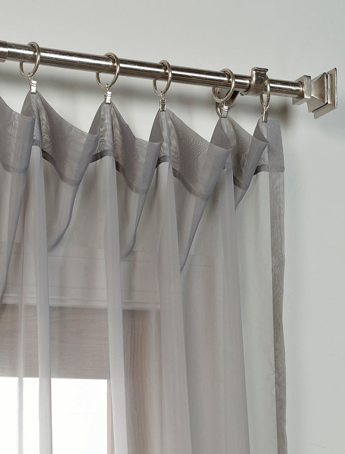 Grey Sheer Curtain Pair (2 Panels)