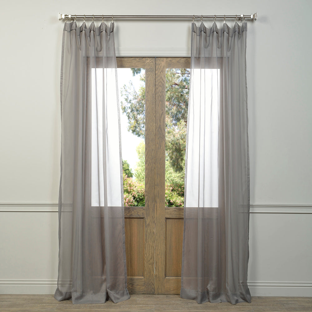 Grey Sheer Curtain Pair (2 Panels)