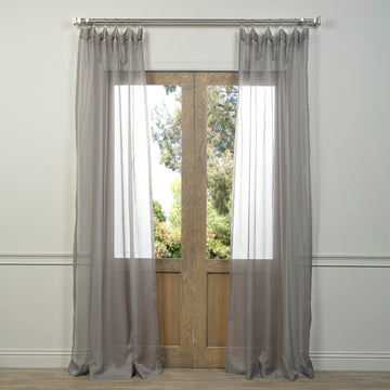 Grey Sheer Curtain Pair (2 Panels)