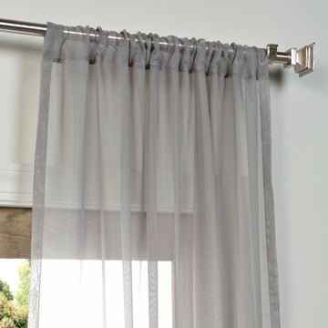 Grey Sheer Curtain Pair (2 Panels)